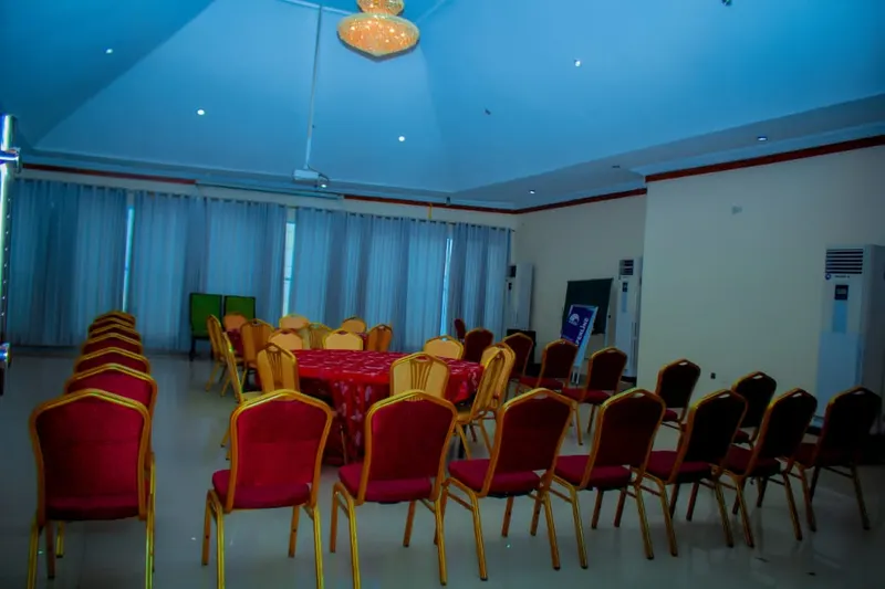 The event hall set for a celebration